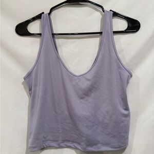 Hollister Womens Tank Top Sz Large Lilac Purple Crop V-Neck